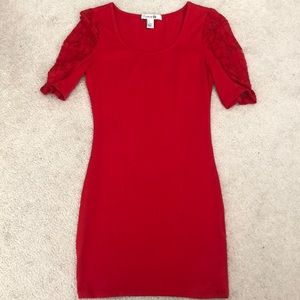 Red mini dress!